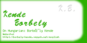 kende borbely business card